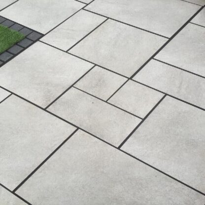 Hammer Grey Mixed Size Porcelain Paving Slabs