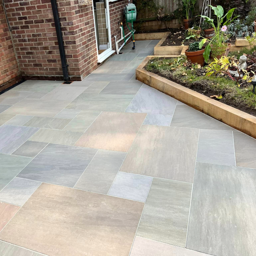 Raj Green Natural Mixed Sizes Porcelain Paving Tile